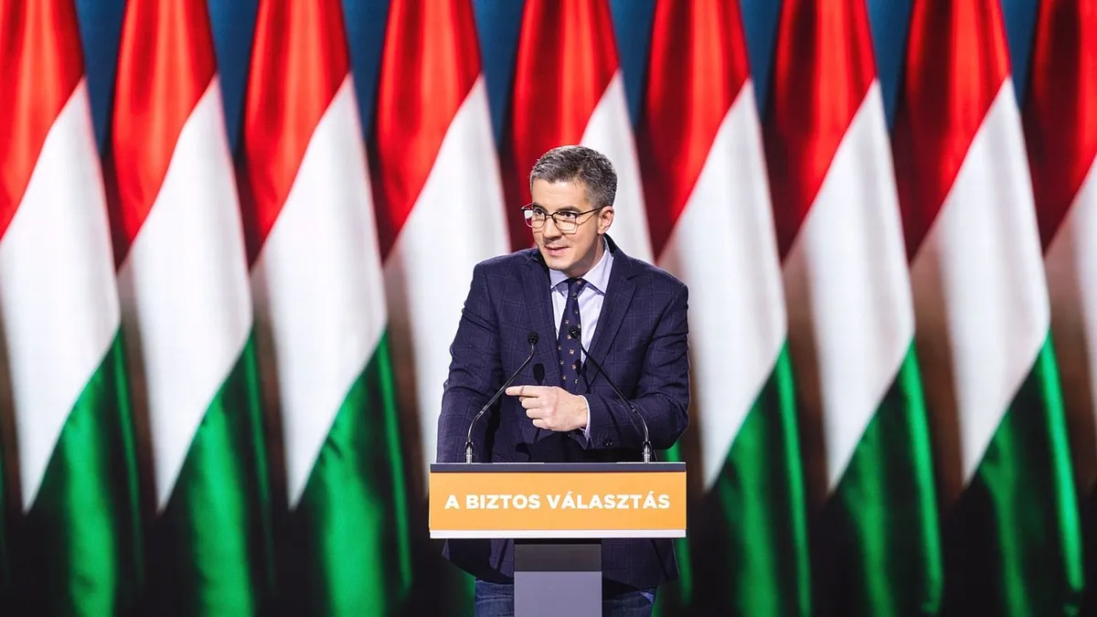 Kocsis Máté, a Fidesz parlamenti frakcióvezetője beszédet mond a Fidesz – Magyar Polgári Szövetség kongresszusán a Hungexpón (Fotó: Ladóczki Balázs)