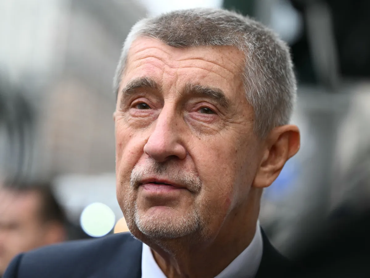 Czech Republic's Prime Minister Andrej Babis speaks to journalists prior to a meeting with the leaders of the European political party 'Patriots.eu' ahead of the European Council in Brussels on December 17, 2025. (Photo by NICOLAS TUCAT / AFP)