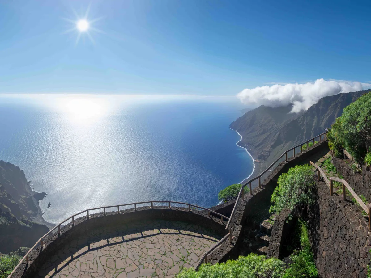 Viewpoint Mirador de Isora overlooking the bay of Las Playas on the island of El Hierro