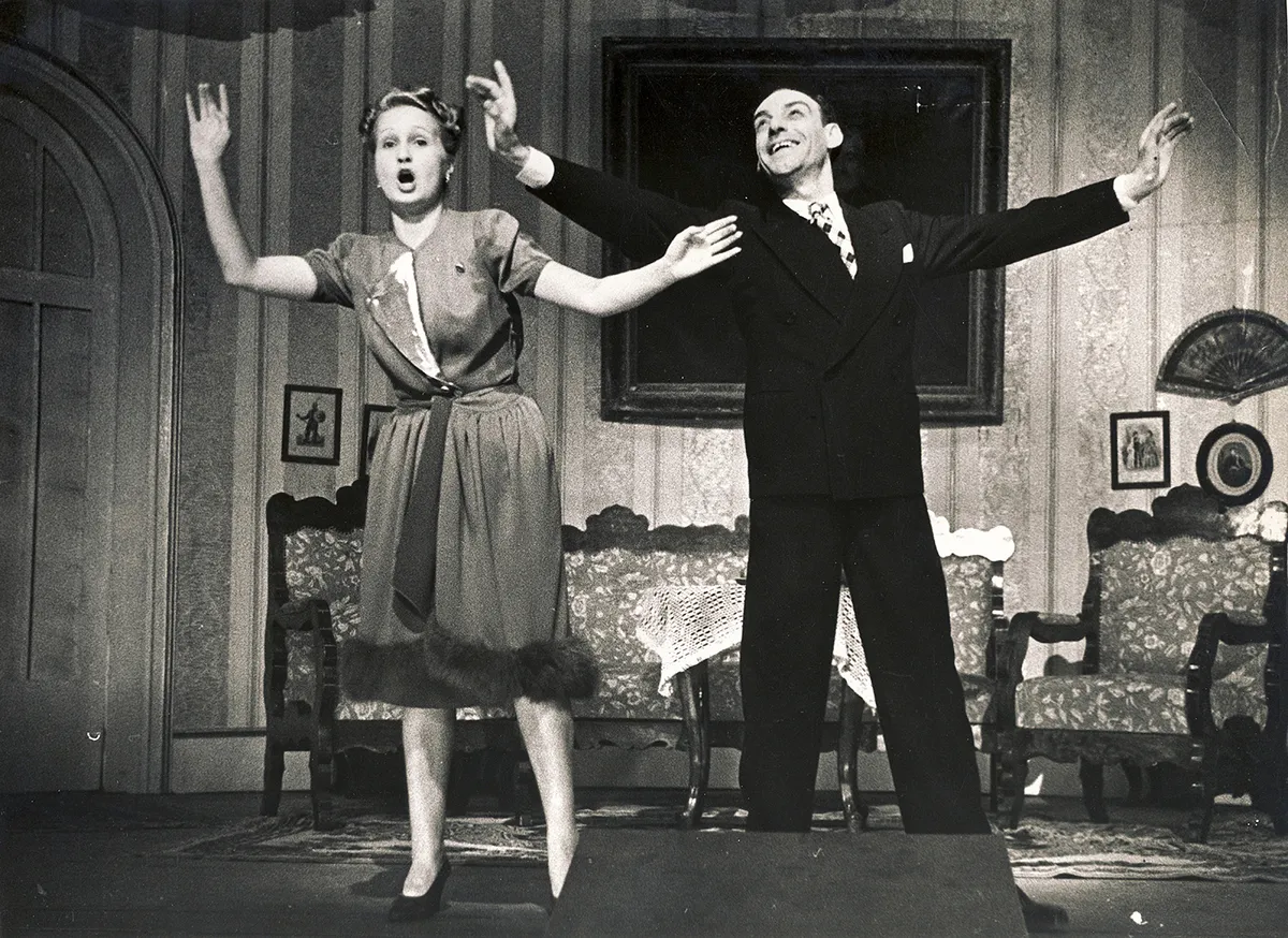 Szondy Biri és Latabár Kálmán színművészek – Fotó: Fortepan / Uj Nemzedék napilap