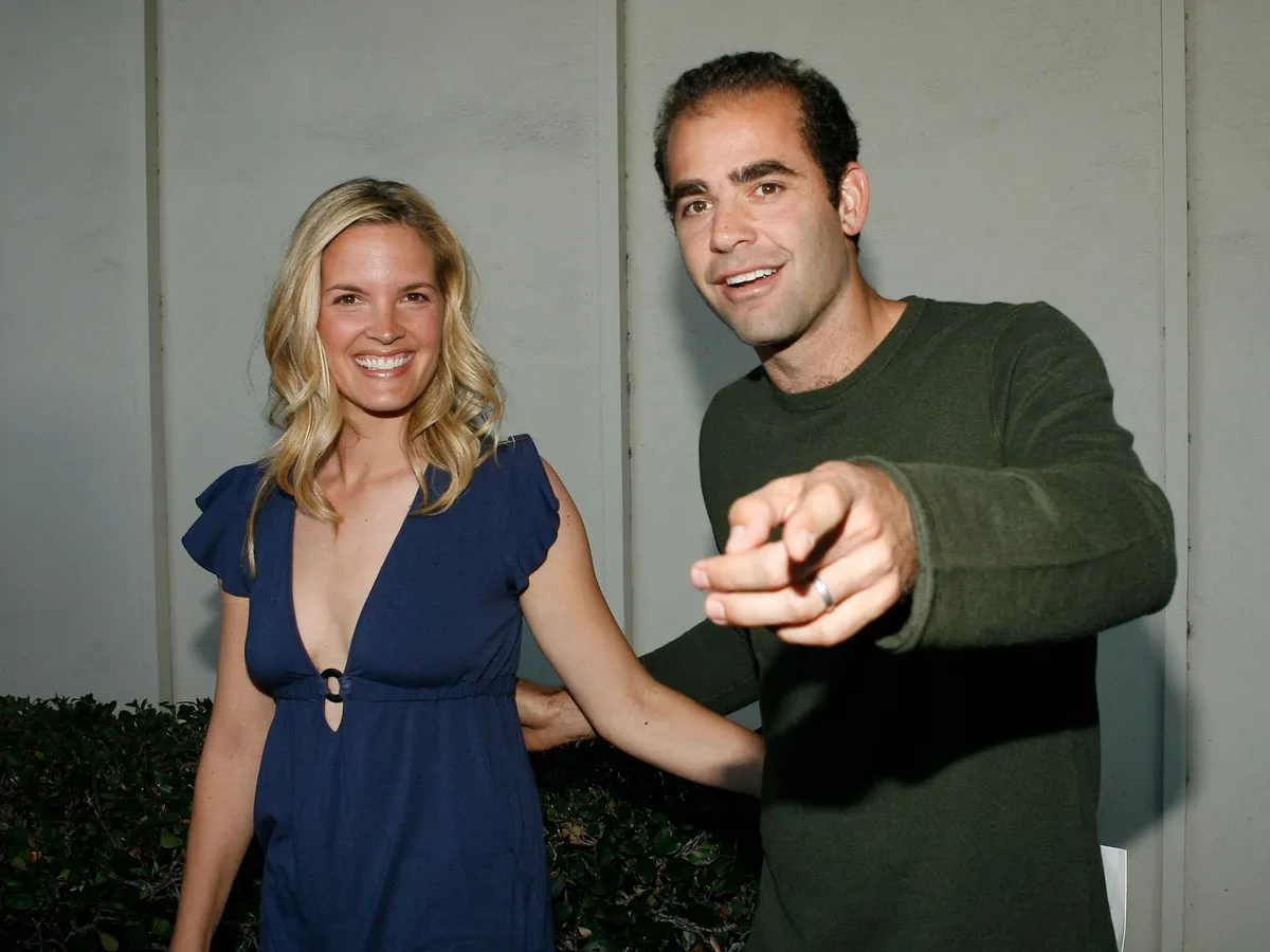 LOS ANGELES - MAY 10:  Actress Bridgette Wilson and husband and tennis star Pete Sampras attend the premiere of the ThinkFilm movie "The Wendell Baker Story" on May 10, 2007 in Los Angeles, California. (Photo by Vince Bucci/Getty Images)  *** Local Caption *** Bridgette Wilson;Pete Sampras (Photo by VINCE BUCCI / Getty Images North America / Getty Images via AFP)