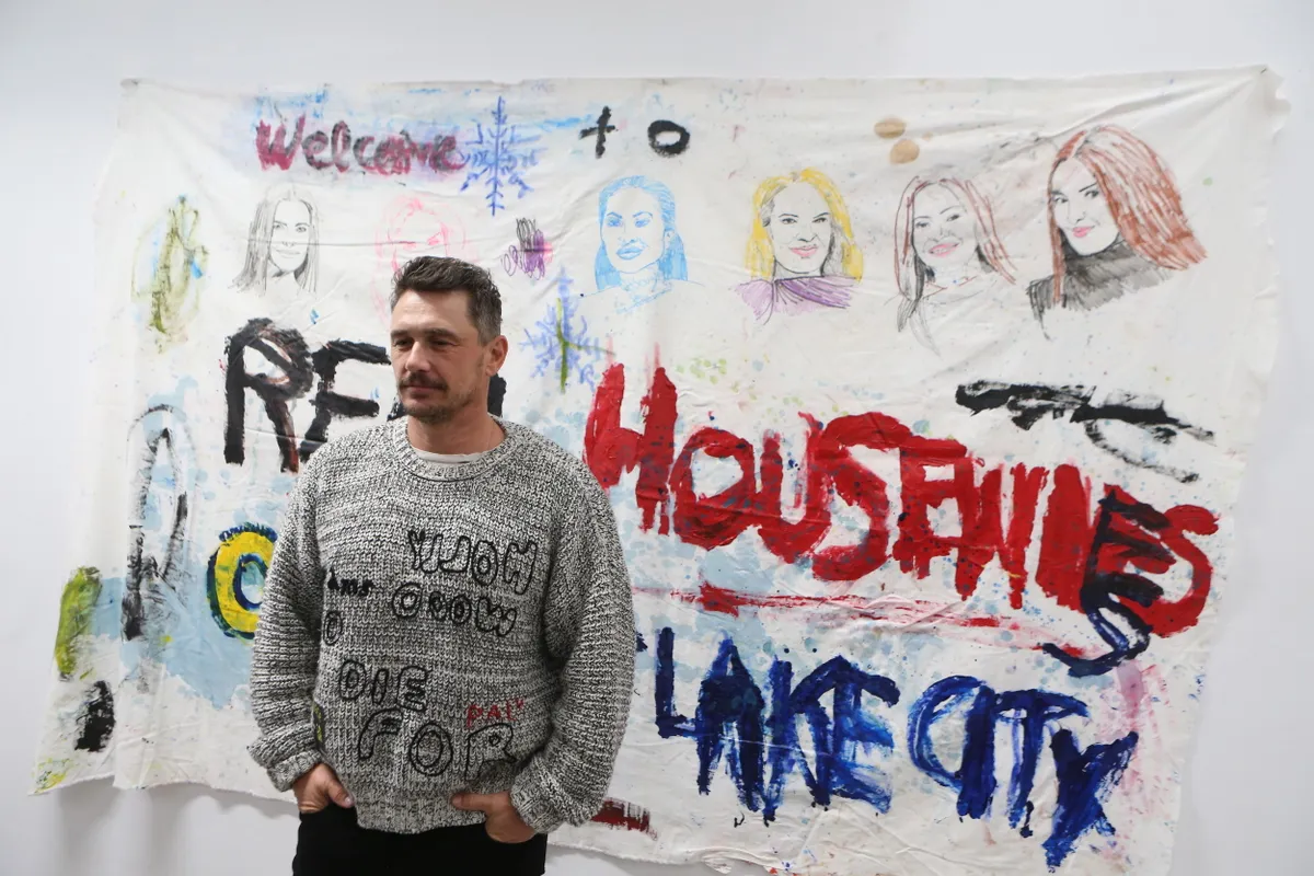 January 23, 2025, Athens, Greece: Actor JAMES FRANCO attends at the exhibition. On Thursday, January 23, the opening of the exhibition â€œDreams, Fame and the Savageâ€ took place at The Breeder Gallery, featuring works by Oscar-nominated James Franco and Kalup Linzy, whose creations are part of the permanent collections of many renowned museums worldwide, including MoMA, the Whitney Museum and others...The exhibition showcases collaborative works created by James Franco and Kalup Linzy, as well as individual creations. (Credit Image: © Aristidis Vafeiadakis/ZUMA Press Wire)