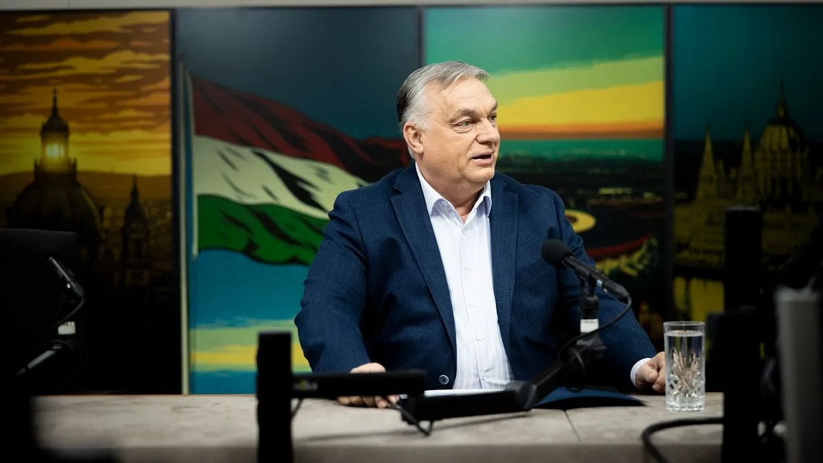 Orbán Viktor miniszterelnök interjút ad a Kossuth rádió Jó reggelt, Magyarország! című műsorában a közmédia óbudai stúdiójában 2026. január 30-án.
(MTI/Miniszterelnöki Kommunikációs Főosztály/Fischer Zoltán)