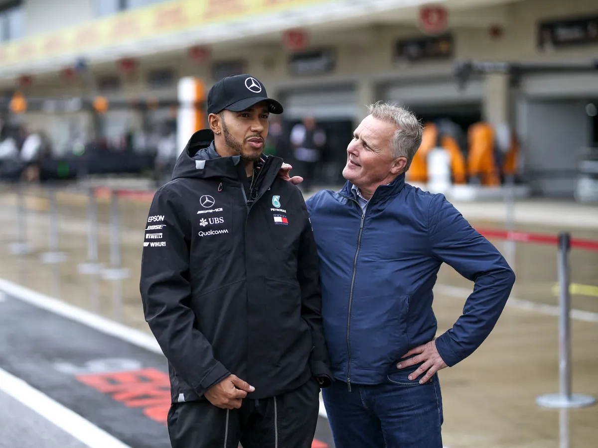 HAMILTON Lewis (gbr), Mercedes AMG F1 Petronas GP W09 Hybrid EQ Power+, HERBERT Johnny, during the 2018 Formula One World Championship, United States of America Grand Prix from october 18 to 21 in Austin, Texas, USA - Photo DPPI (Photo by DPPI / DPPI Media / DPPI via AFP)
