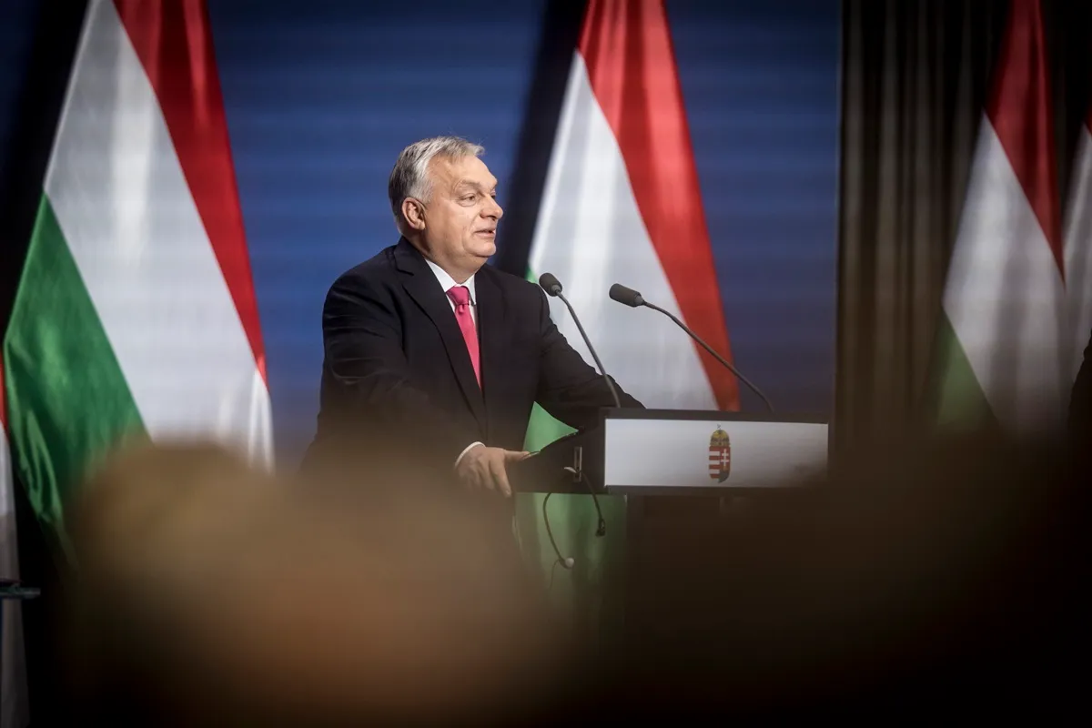 Magyarország Budapest, 2026. január 5.A Miniszterelnöki Kommunikációs Főosztály által közreadott képen Orbán Viktor miniszterelnök évnyitó nemzetközi sajtótájékoztatót tart a Karmelita kolostorban 2026. január 5-én.MTI/Miniszterelnöki Kommunikációs Főosztály/Kaiser Ákos