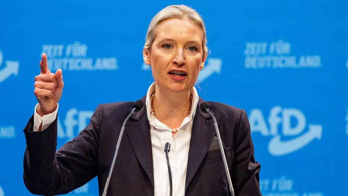 Alice Weidel szerint az AfD vezette német kormány a jövőben békére törekedne Oroszországgal, miközben kiegyensúlyozott kapcsolatokat ápolna az Egyesült Államokkal és Kínával is (Fotó: AFP)