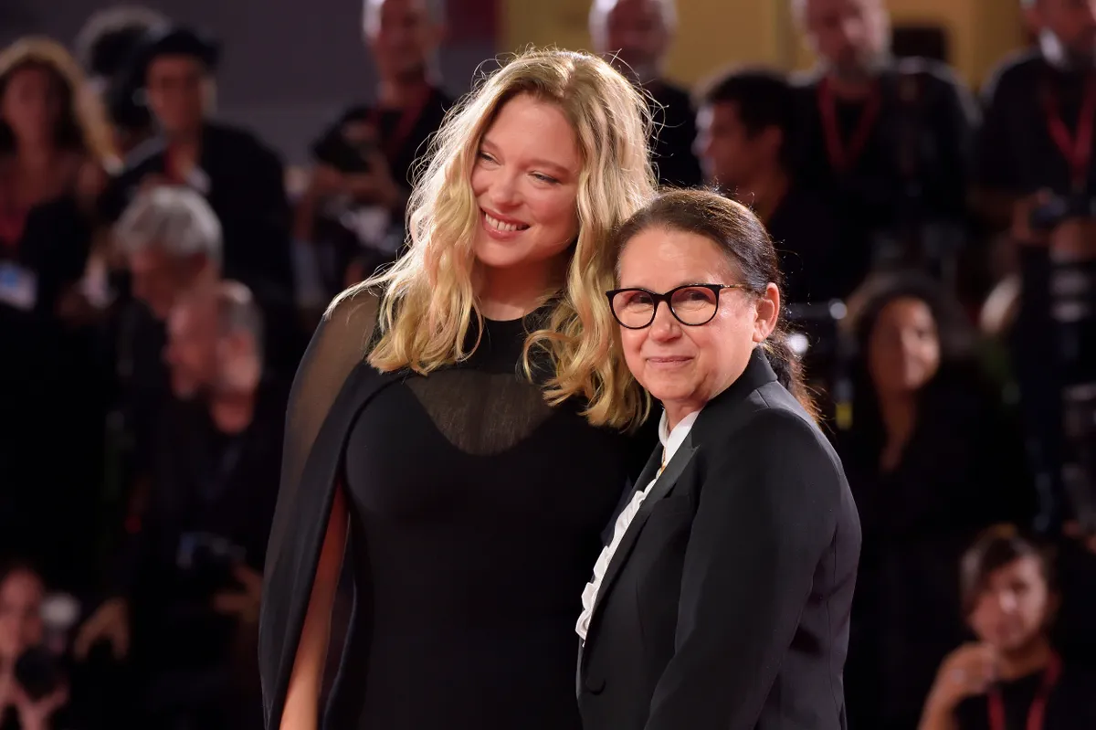 VENICE, ITALY - SEPTEMBER 05: Léa Seydoux,Ildiko Enyedi attends the "Silent Friend" red carpet during the 82nd Venice International Film Festival on September 05, 2025 in Venice, Italy