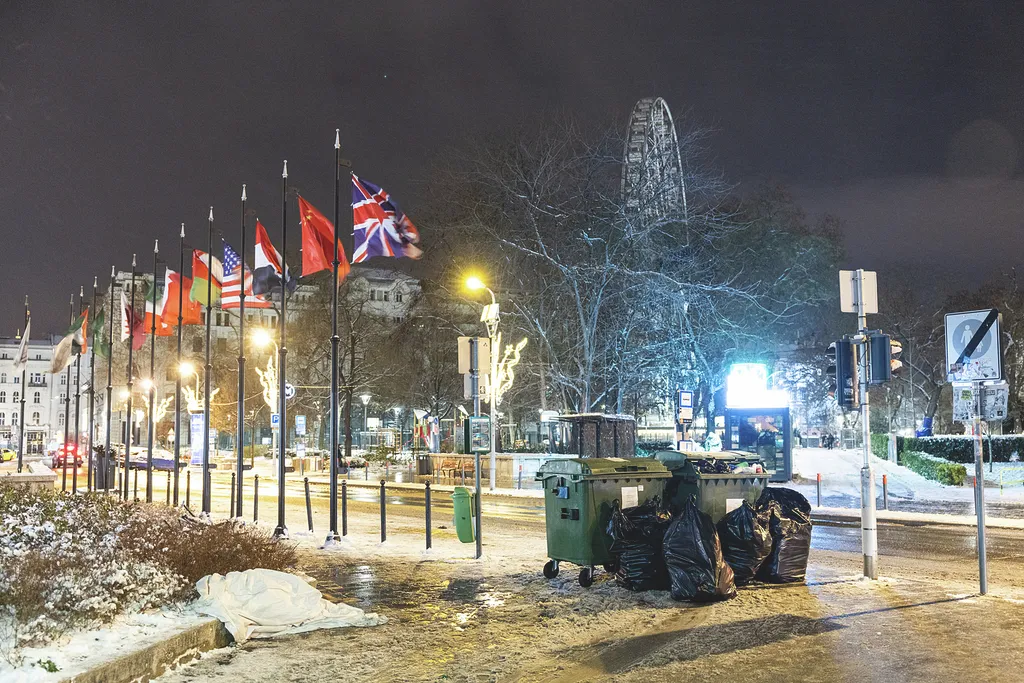 Újévi takarítás, szilveszter, szemét, Bdapest, belváros