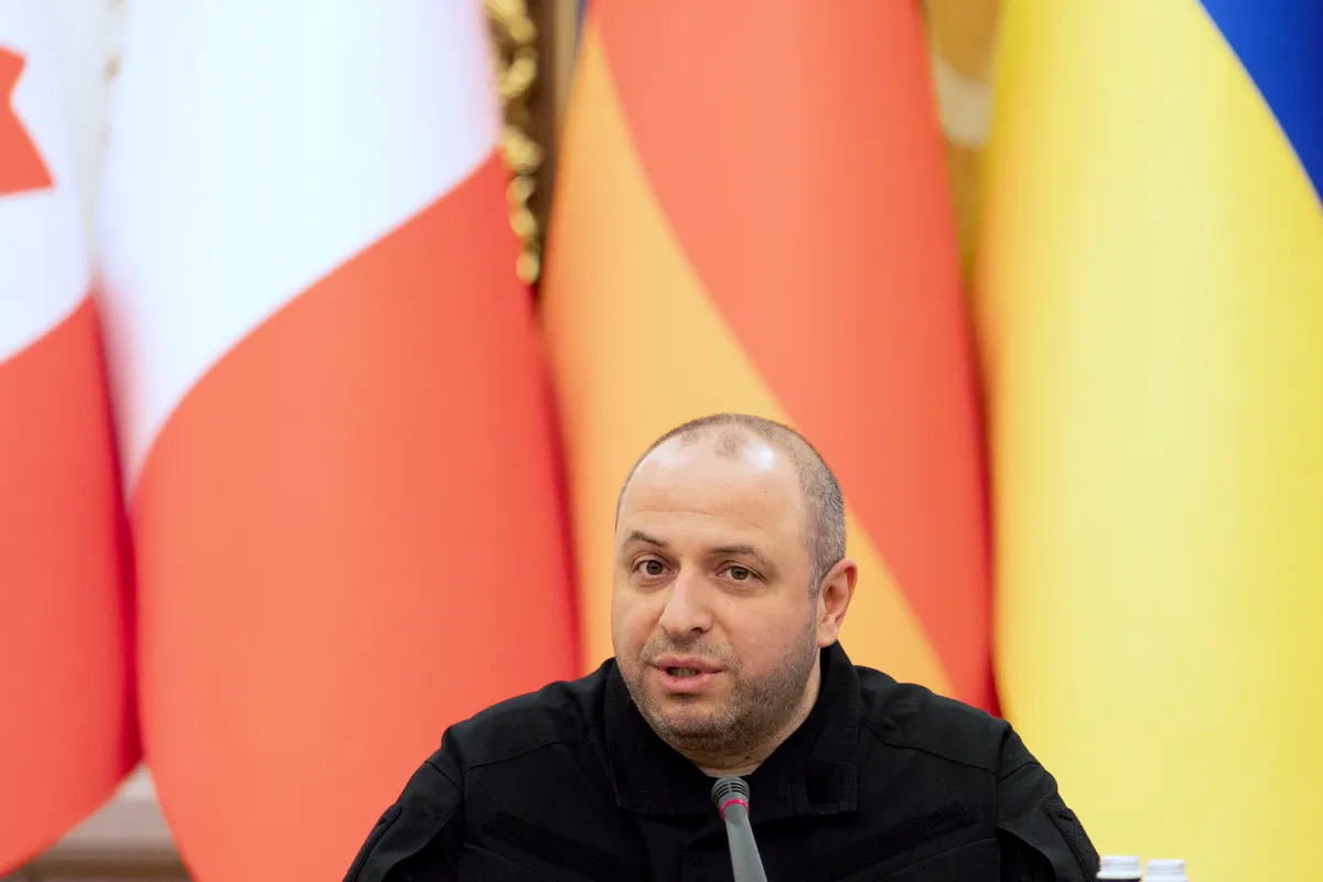 Ukraine's Secretary of the National Security and Defence Council Rustem Umerov attends a meeting of national security advisors of European countries in Kyiv on January 3, 2026, amid the Russian invasion of Ukraine. Ukraine is hosting security advisers from NATO and European allies for further negotiations on a plan to end the war with Russia. (Photo by Tetiana DZHAFAROVA / AFP)