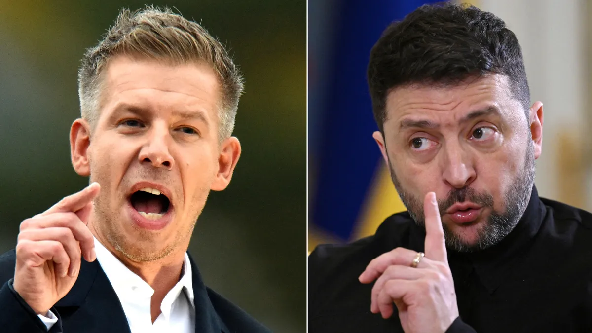 olajblokád, Volodymyr Zelensky, VolodymyrZelensky, Volodimir Zelenszkij, VolodimirZelenszkij, Magyar Péter, MagyarPéter, MagyarPéterZelenszkijkombinációs kép, fotómontázs