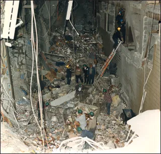 Az 1993-as Világkereskedelmi Központ elleni robbantás törmelékei