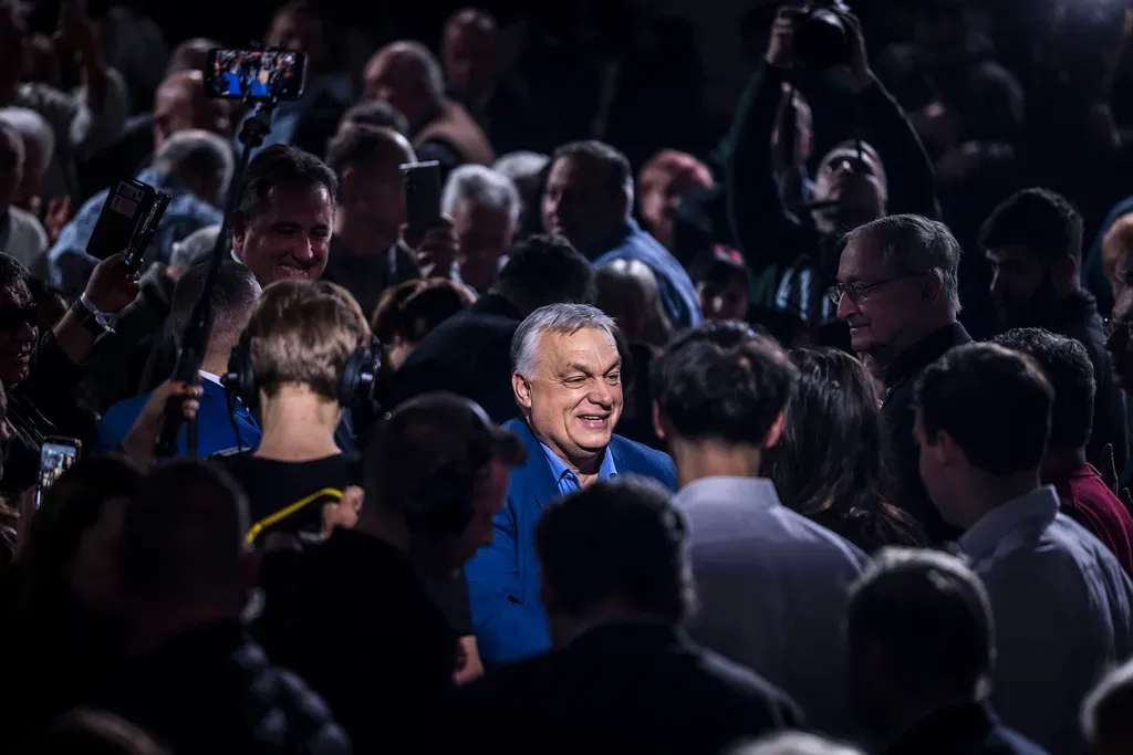 Orbán Viktor a korábbi, békéscsabai háborúellenes gyűlésen (Forrás: Facebook/Orbán Viktor)