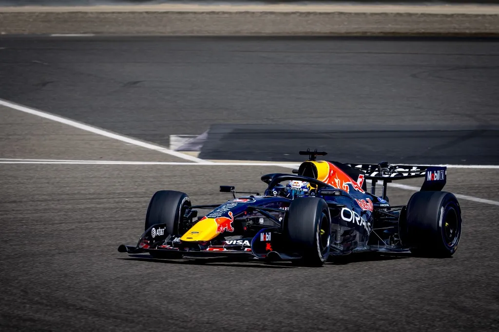 Formula 1 driver Max Verstappen of Oracle Red Bull Racing participates in the Formula 1 pre-season testing at the Bahrain International Circuit for the 2026 season in Sakhir, Bahrain, on February 12, 2026. (Photo by Marcel van Dorst/EYE4IMAGES/NurPhoto) (Photo by Marcel van Dorst / NurPhoto via AFP)