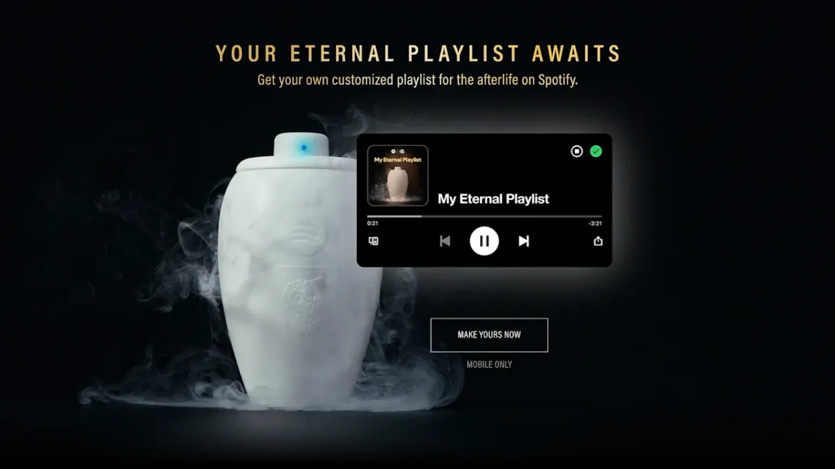 Túlvilági lejátszási lista is jár a Spotify zenelejátszó urnájához