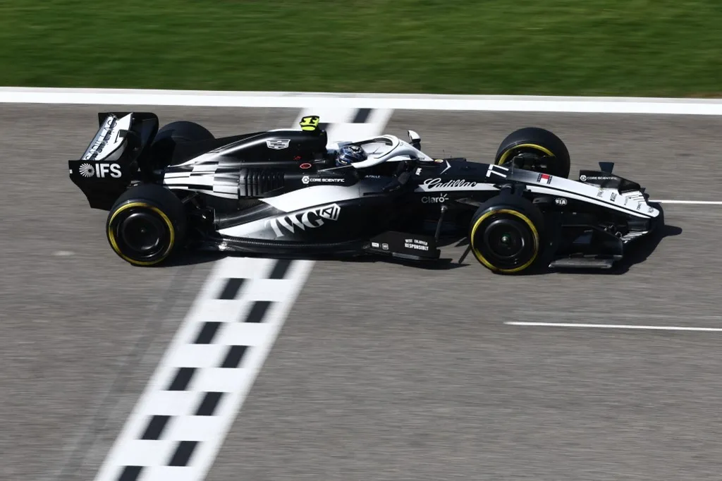 Valtteri Bottas of Cadillac during the Formula 1 pre-season testing at Sakhir Circuit in Sakhir, Bahrain on February 13, 2026. (Photo by Jakub Porzycki/NurPhoto) (Photo by Jakub Porzycki / NurPhoto via AFP)