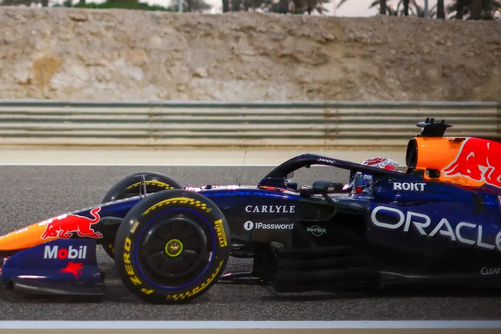 Max Verstappen of the Netherlands drives the (3) Oracle Red Bull Racing RB22 Ford RBPT during the Formula 1 Aramco Pre-Season Testing 1 2026 in Sakhir, Bahrain, on February 19, 2026. (Photo by Alessio Morgese/NurPhoto) (Photo by Alessio Morgese / NurPhoto via AFP)