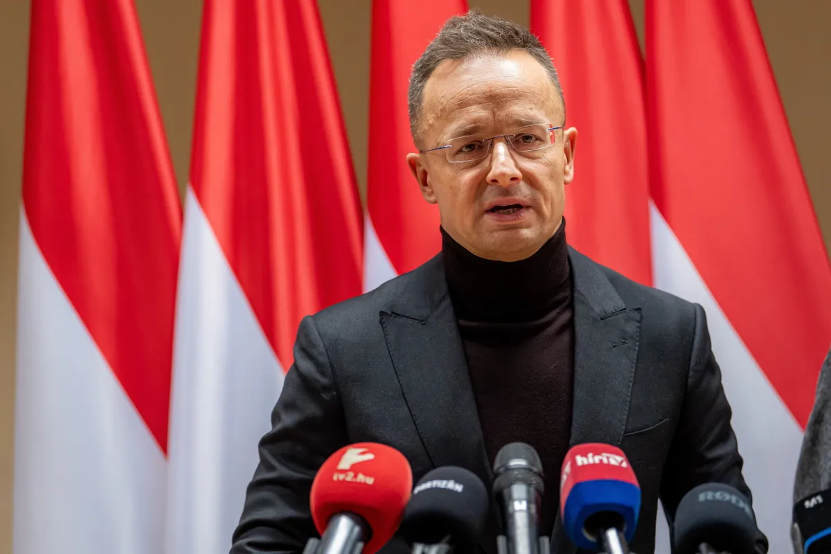 Berettyóújfalu, 2026. február 17.
Szijjártó Péter külgazdasági és külügyminiszter a kormánypártok országjárásának berettyóújfalui sajtótájékoztatóján 2026. február 17-én.
MTI/Derencsényi István