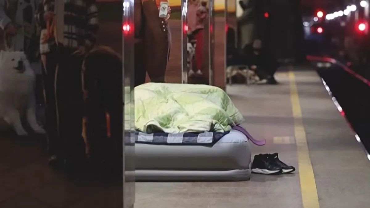 Kijev lakói kénytelenek voltak metróállomásokokon tölteni az éjszakát (Forrás: Youtube)