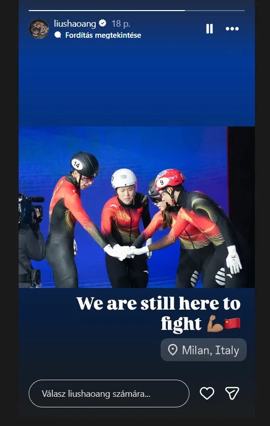 Így üzent Liu Shaoang. (Forrás: Instagram/Liu Shaoang)