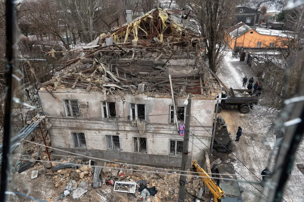 Az orosz erők február 5-re virradóra drónokkal támadták Kijevet (Fotó: AFP)