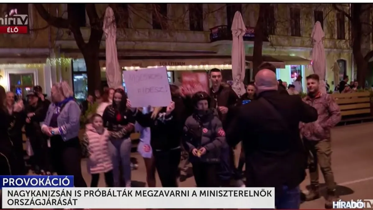 Menekültek a HírTV kamerái elől Nagykanizsán.
