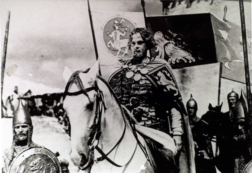 Jégmezők lovagja – Eisenstein monumentális történelmi filmje, Aleksandr Nevsky Year: 1938Director: Serguei Mikhaïlovitch EisensteinNicolaï Tcherkassov (Photo by Photo12.com - Collection Cinema / Photo12 via AFP)