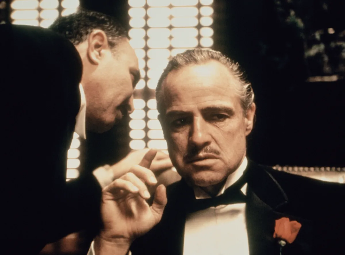 Marlon Brando Don Vito Corleone szerepében A keresztapa című filmben.
