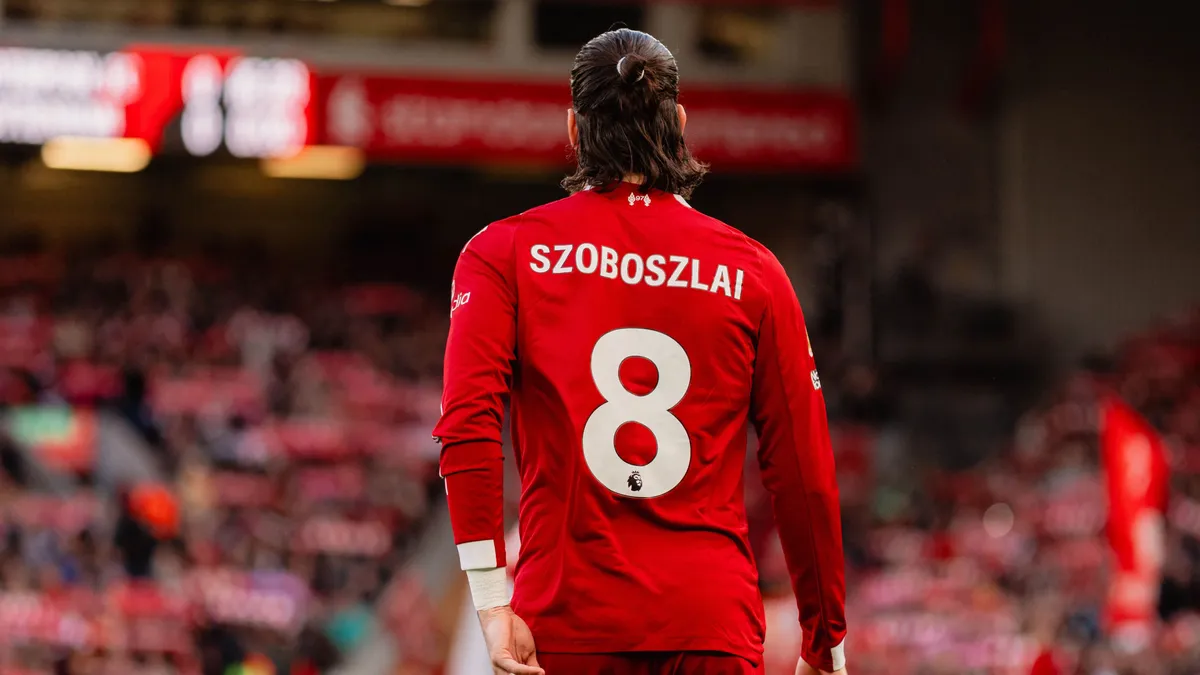 Dominik Szoboszlai of Liverpool is seen during the Premier League match between Liverpool and Tottenham Hotspur at Anfield, Liverpool, on March 15, 2026. (Photo by MI News/NurPhoto) (Photo by MI News / NurPhoto via AFP)