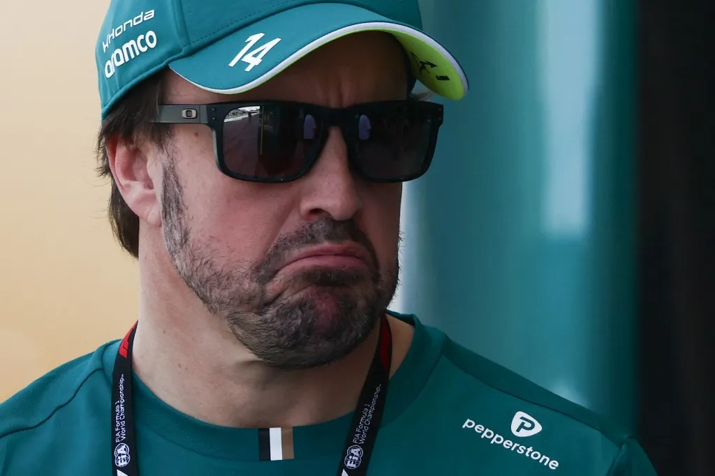 Fernando Alonso of Aston Martin Aramco during the Formula 1 pre-season testing at Sakhir Circuit in Sakhir, Bahrain on February 11, 2026. (Photo by Jakub Porzycki/NurPhoto) (Photo by Jakub Porzycki / NurPhoto via AFP)