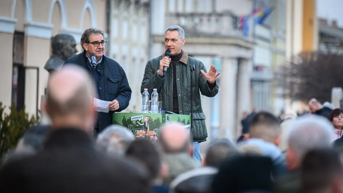 Lázár János beszél a balassagyarmati Lázárinfón