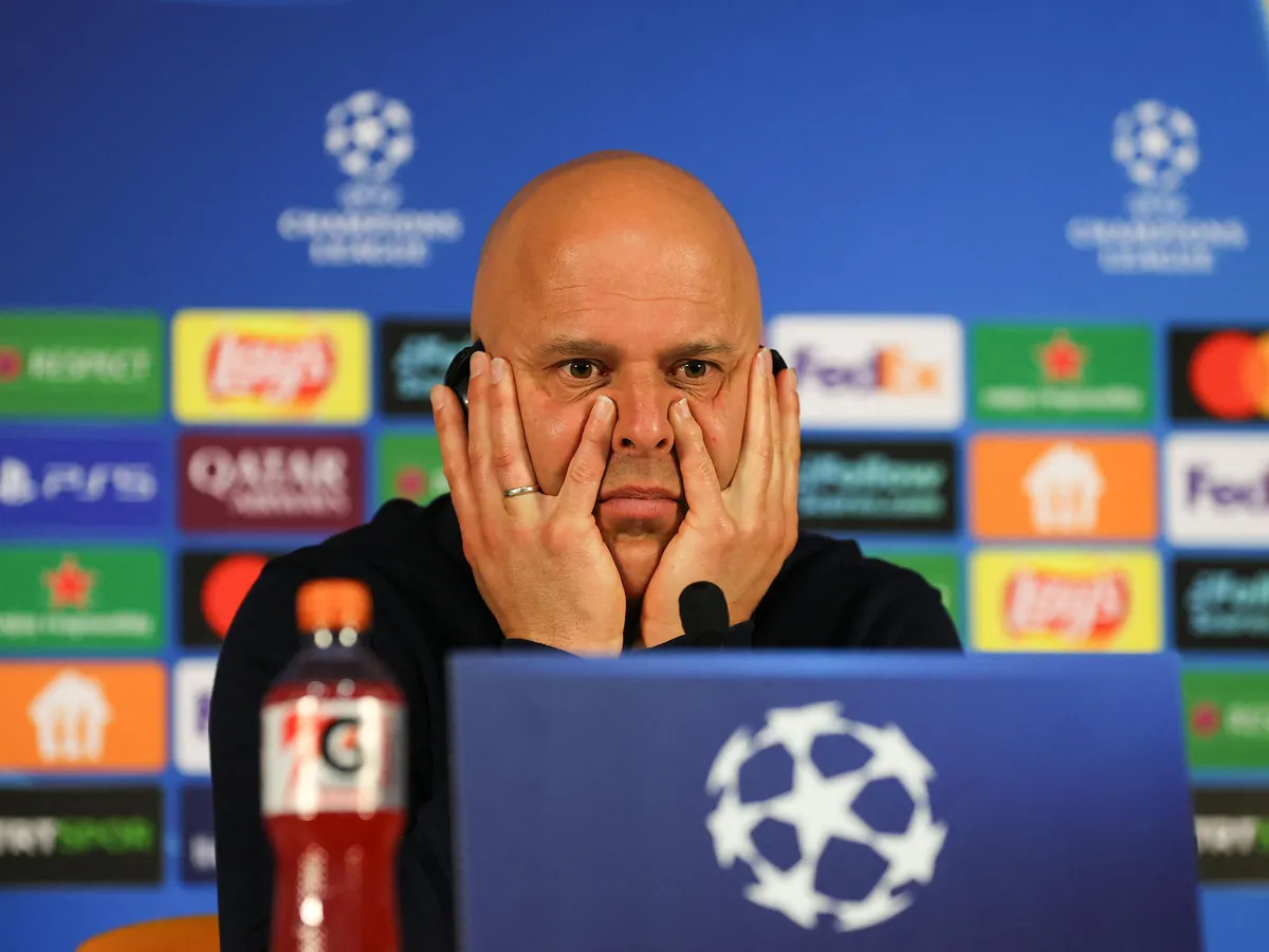 ISTANBUL, TURKIYE - MARCH 10: Liverpool head coach Arne Slot speaks during a press conference after the UEFA Champions League round of 16 play-off first leg match between Galatasaray and Liverpool at RAMS Park in Istanbul, Turkiye, on March 10, 2026. Cem Tekkesinoglu / Anadolu (Photo by Cem Tekkesinoglu / Anadolu via AFP)