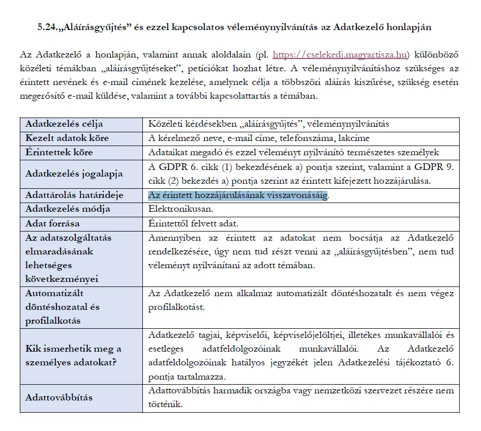 Egyre több adatot, többek között már lakcímet is vár az alkalmazás a felhasználóktól (Forrás: Tisza Párt honlapja)