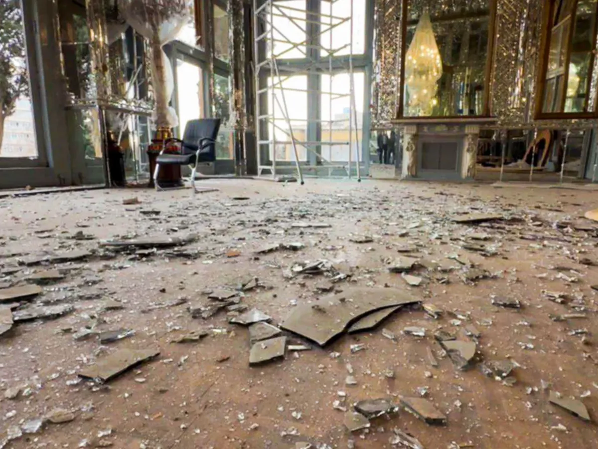 IRAN, TEHRAN - MARCH 3, 2026: The Golestan Palace, a UNESCO World Heritage Site, suffers damage from US-Israeli military strikes.