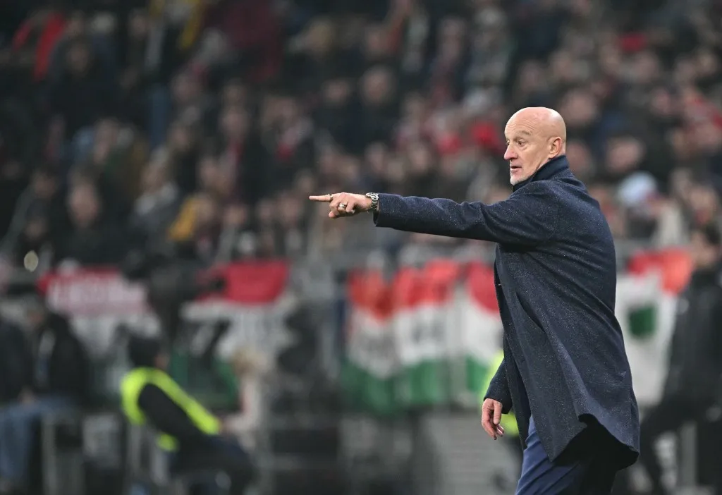 Hungary's Italian head coach Marco Rossi gestures during the FIFA World Cup 2026 Group F European qualification football match betweem Hungary and Republic of Ireland at the Puskas Arena in Budapest, Hungary on November 16, 2025. (Photo by Attila KISBENEDEK / AFP)