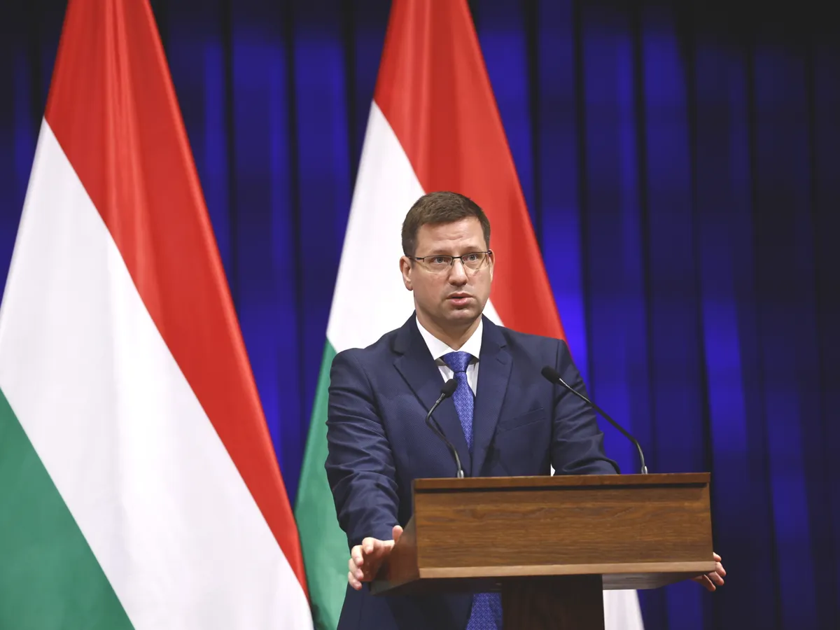 Gulyás Gergely a csütörtöki Kormányinfón (Fotó: Kurucz Árpád)