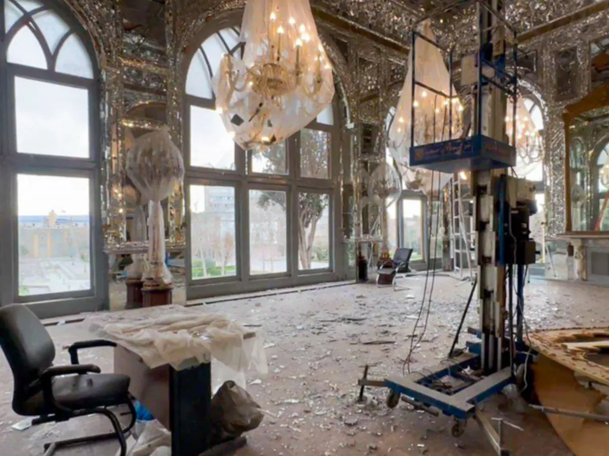 IRAN, TEHRAN - MARCH 3, 2026: The Golestan Palace, a UNESCO World Heritage Site, suffers damage from US-Israeli military strikes.