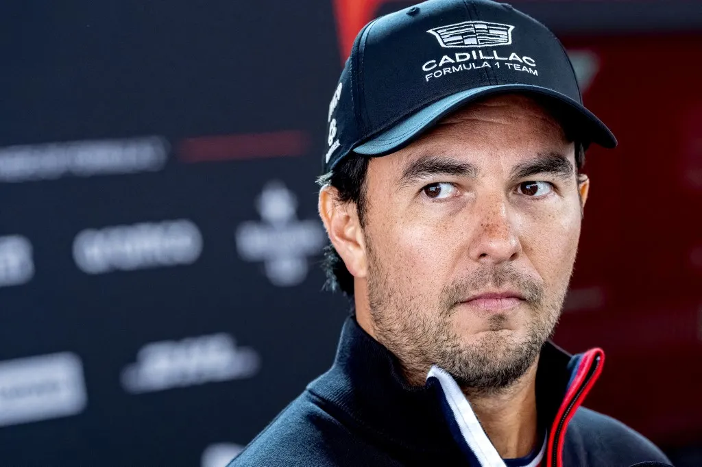 Formula 1 driver Sergio Perez of the Cadillac Formula 1 Team participates in the Formula 1 China Shanghai media day at the Shanghai International Circuit in Shanghai, China, on March 12, 2025. (Photo by Marcel van Dorst/EYE4IMAGES/NurPhoto) (Photo by Marcel van Dorst / NurPhoto via AFP)