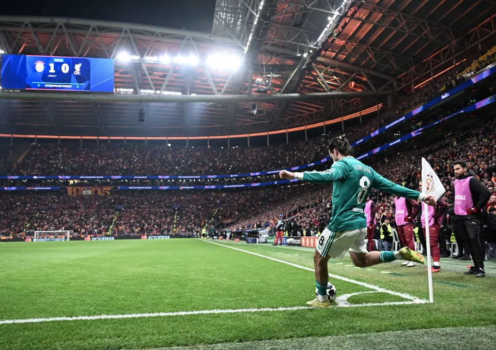 ISTANBUL, TURKIYE - MARCH 10: Liverpool’s Dominik Szoboszlai (8) in action during the UEFA Champions League round of 16 first leg match between Galatasaray and Liverpool at RAMS Park in Istanbul, Turkiye, on March 10, 2026. Elif Ozturk / Anadolu (Photo by Elif Ozturk / Anadolu via AFP)