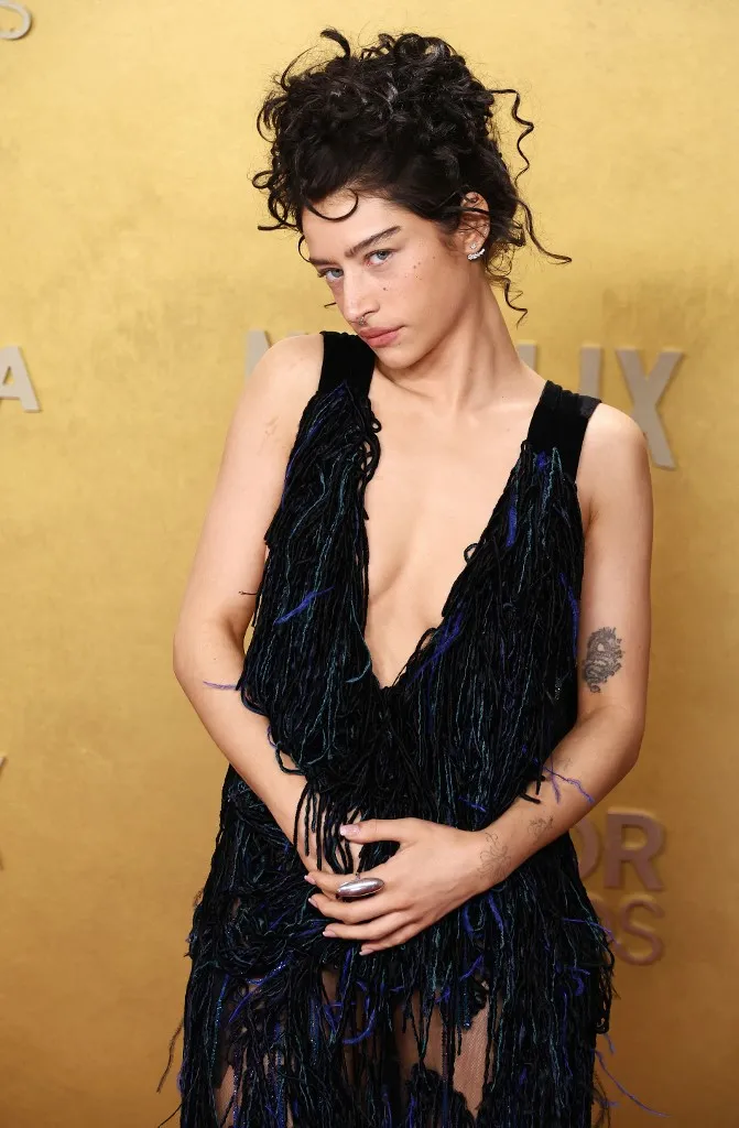 Odessa Azion wearing Armani Prive with Jimmy Choo shoes arrives at the 32nd Annual Actor Awards Presented by SAG-AFTRA (formerly Screen Actors Guild Awards) held at the Shrine Auditorium and Expo Hall on March 1, 2026 in Los Angeles, California, United States. (Photo by Image Press Agency/NurPhoto) (Photo by Image Press Agency / NurPhoto via AFP)