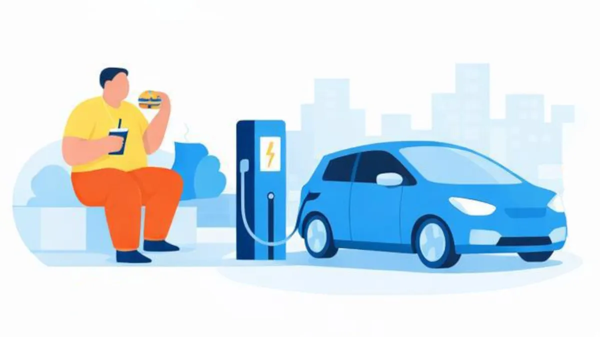 Ingerszegény környezet a töltőpont, az elektromos autó használóinak nincs sok alternatívájuk az idő eltöltésére.