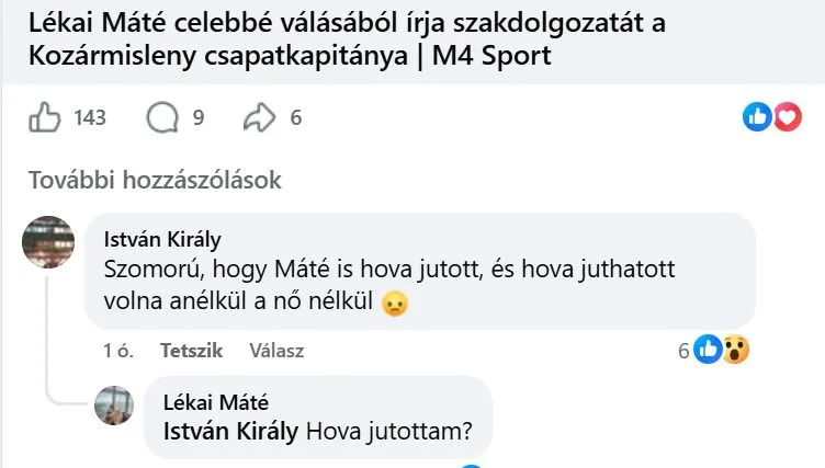 Lékai Máté válaszolt az őt és Kiss Ramónát ért beszólásra