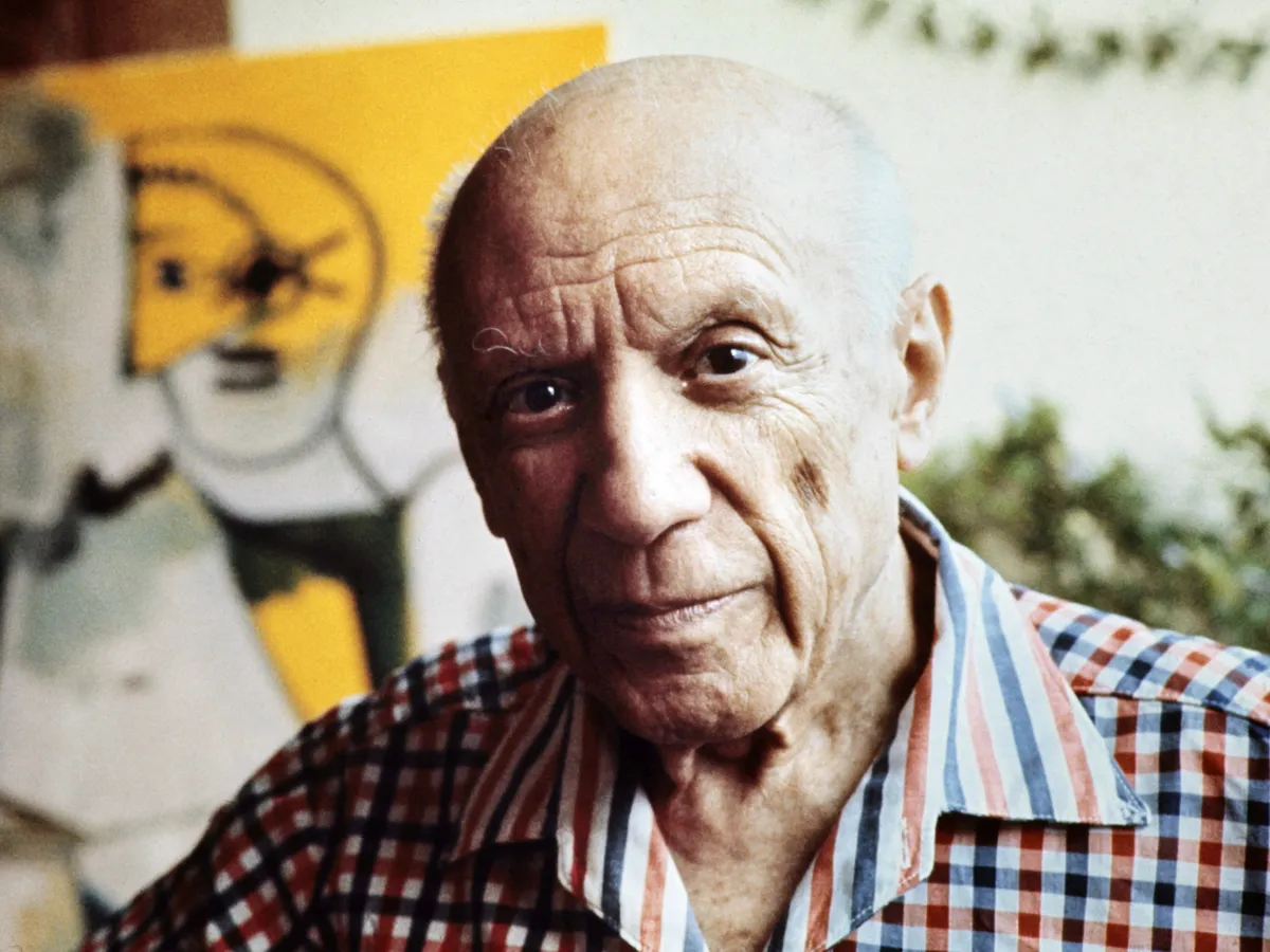 Pablo Picasso 1971-ben Mougins-ben Pablo Picasso, PabloPicasso, spanyol képzőművész