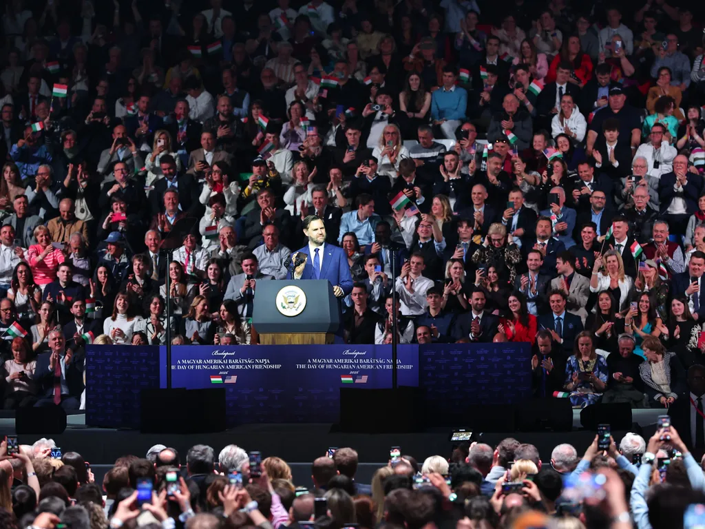 Orbán Viktor, OrbánViktor, James David Vance, JamesDavidVance, amerikai alelnök, OrbánViktorDavidVance, JD Vance, JDVance, nagygyűlés, MTK Sportpark, MTKSportpark, 2026.04.07.