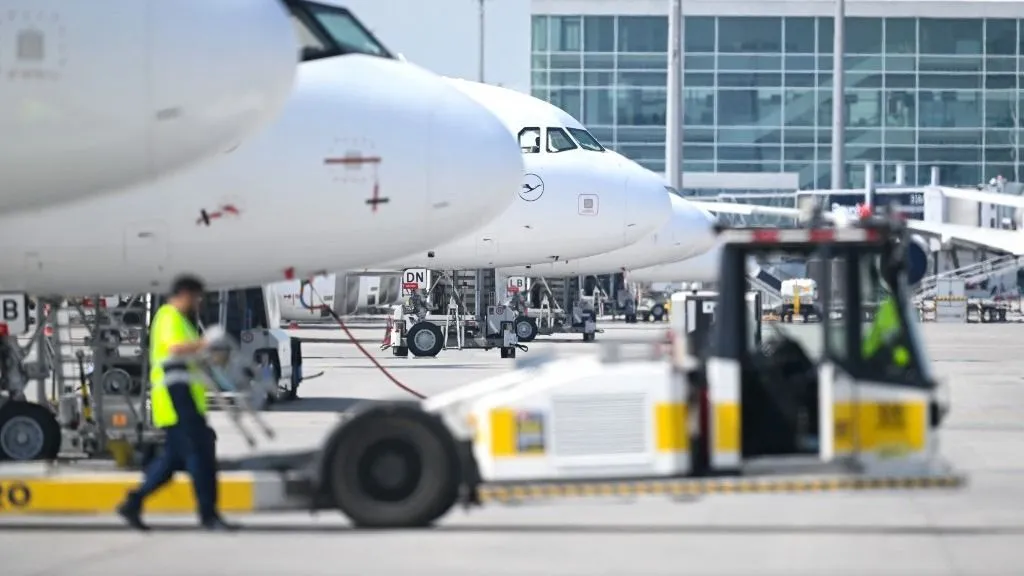 légi közlekedés, A Lufthansa és a Lufthansa CityLine repülőgépei a müncheni repülőtéren