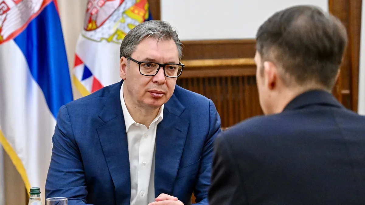 Aleksandar Vučić szerb köztársasági elnök és Pásztor Bálint, a Vajdasági Magyar Szövetség elnöke