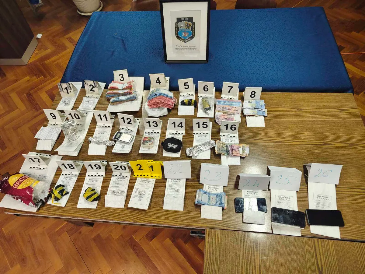 Lefoglalt drog és készpénz a törökszentmiklósi akció során