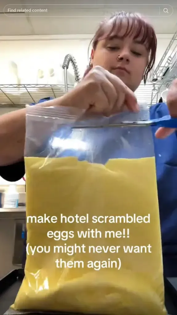 A rántotta, ami sokaknál kiverte a biztosítékot — így néz ki a hotel reggelik vitatott fogása Fotó:Tiktok/@elizabeth.emmert