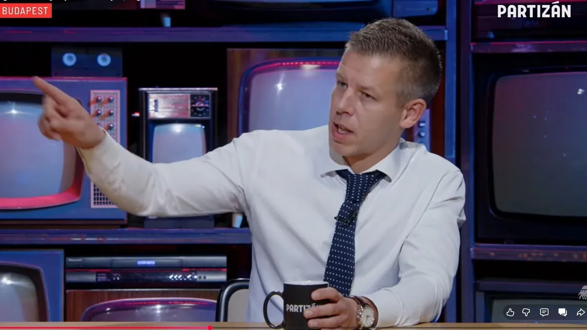 Magyar Péter első interjúja a Partizán online műsorában 2024. február 11-én (Forrás: Partizán/YouTube) 