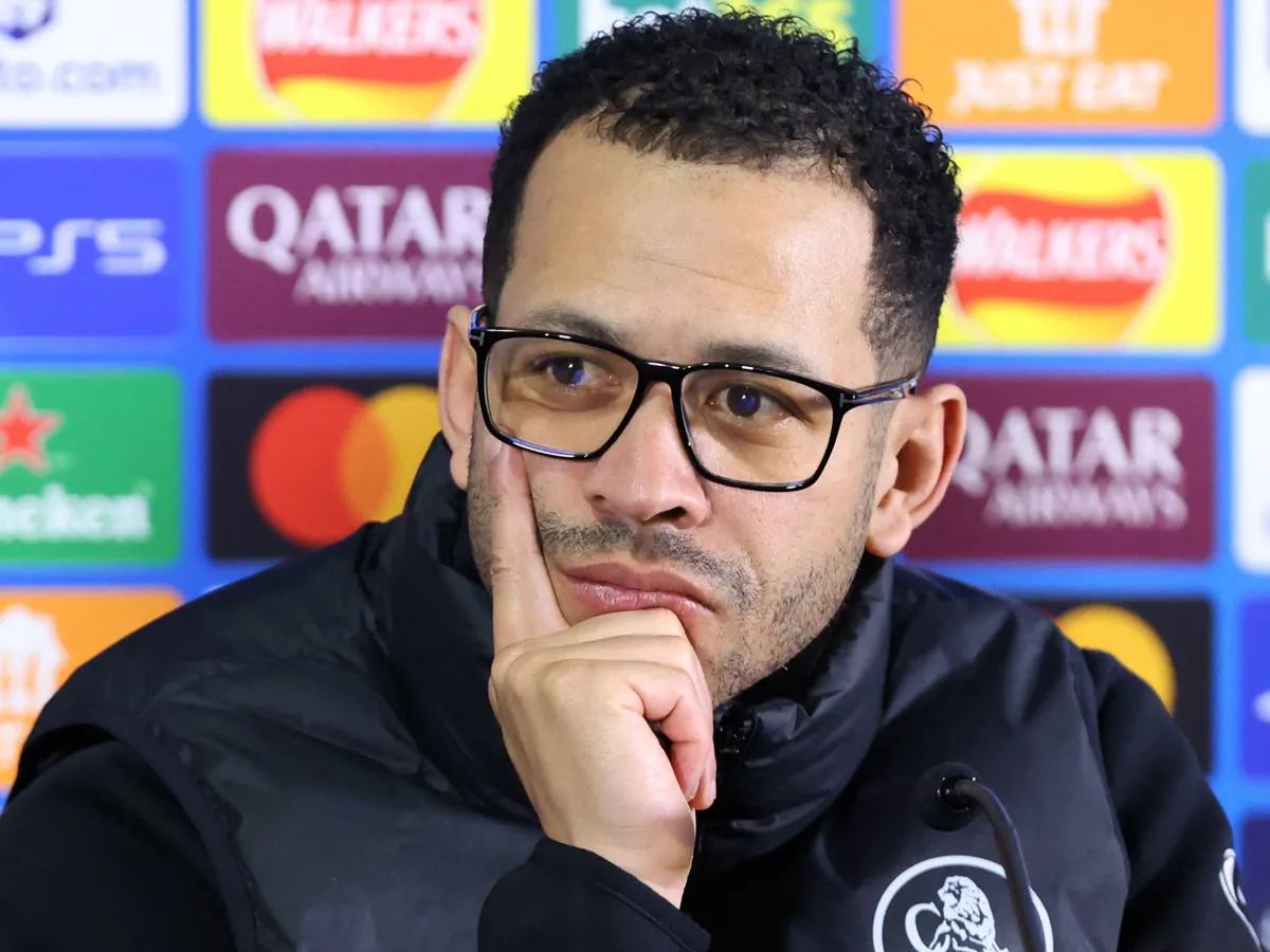 Chelsea's English head coach Liam Rosenior attends a press conference at Stamford Bridge, west London on March 16, 2026, on the eve of their UEFA Champions League, Last 16 second leg football match against Paris Saint-Germain (PSG). (Photo by Toby Shepheard / AFP)