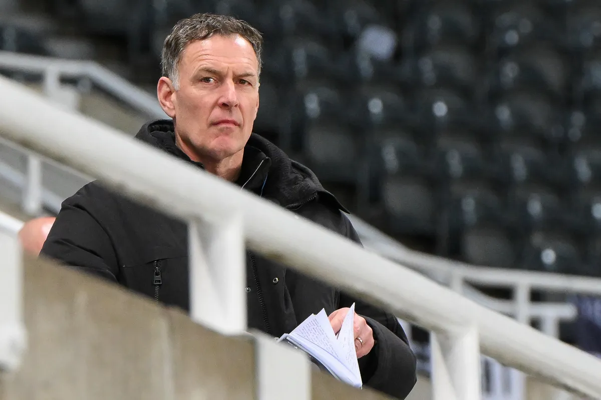 Chris Sutton is present during the Carabao Cup Semi-Final First Leg match between Newcastle United and Manchester City at St. James's Park in Newcastle, on January 13, 2026. (Photo by Scott Llewellyn/MI News/NurPhoto) (Photo by MI News / NurPhoto via AFP)